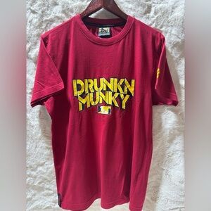 Drunknmunky Red Large graphic T-Shirt for Men